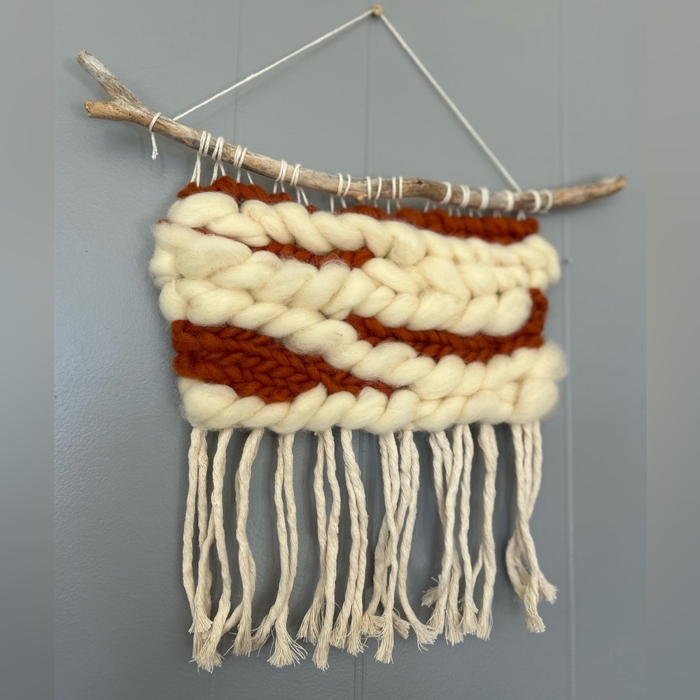 Handcrafted Cream and Rust Wall Hanging